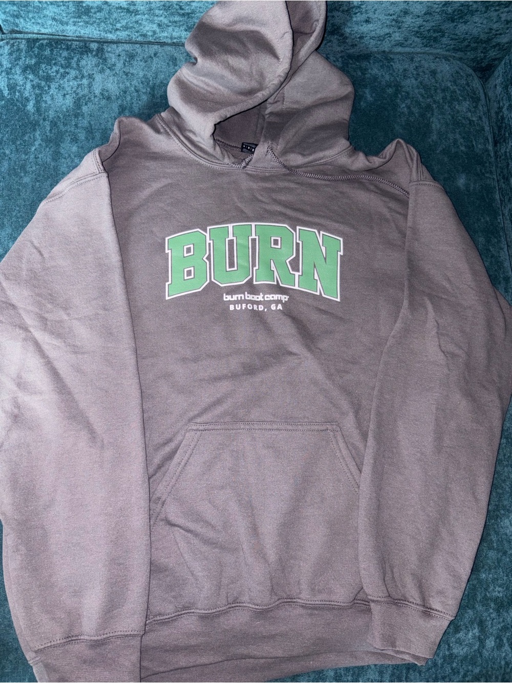 Burn boot camp grayish/black Pullover Hoodie with Green Logo